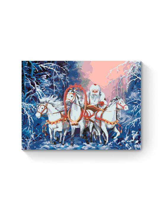 Картина по номерам на подрамнике «Дед Мороз» 70x50 см