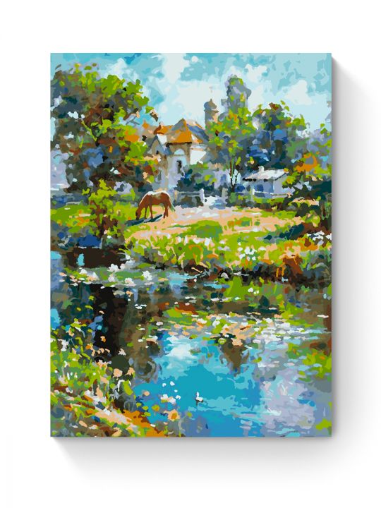 Картина по номерам на подрамнике «Сельское лето» 70x50 см