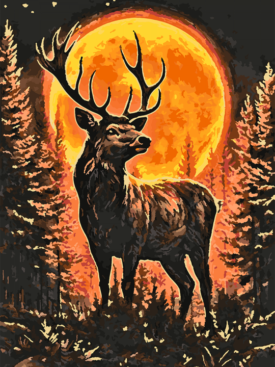 Картина по номерам без подрамника «Зов Луны» 70x50 см