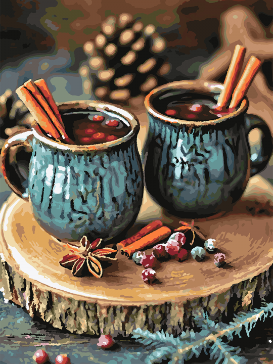 Картина по номерам без подрамника «Глинтвейн» 70x50 см