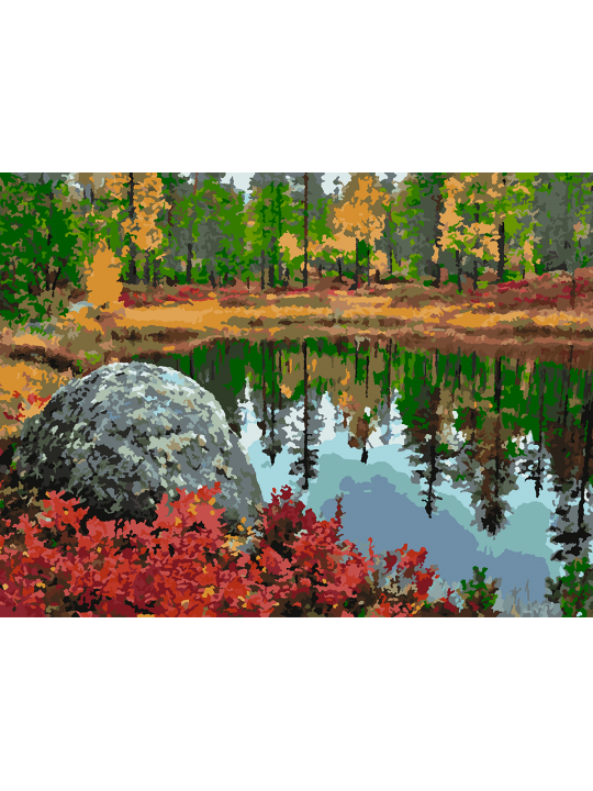 Картина по номерам без подрамника «Осень Карелии» 70x50 см