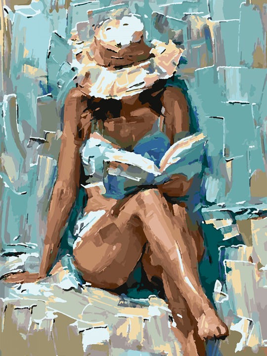 Картина по номерам без подрамника «Отдых у моря» 70x50 см