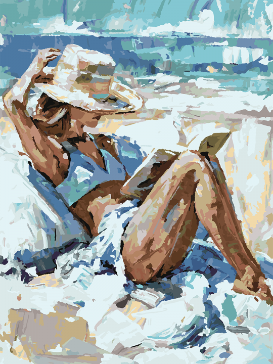 Картина по номерам без подрамника «Отдых у моря» 70x50 см