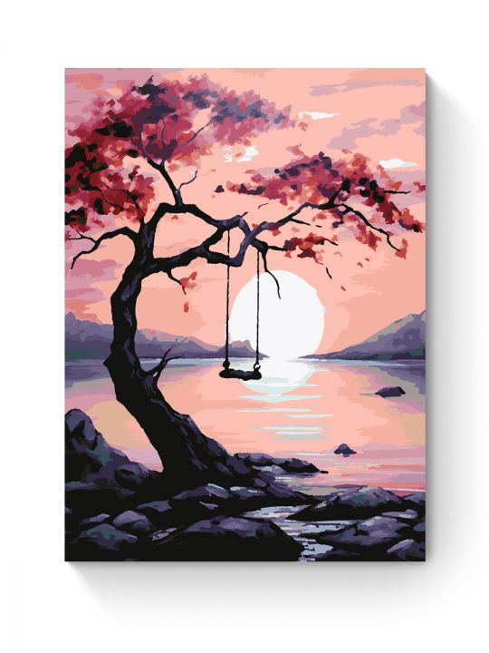 Картина по номерам на подрамнике «Розовый закат» 70x50 см