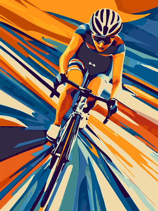 Картина по номерам без подрамника «Велотрек» 70x50 см