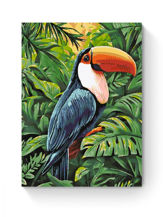 Картина по номерам на подрамнике «Птица Тукан» 70x50 см