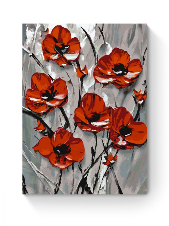 Картина по номерам на подрамнике «Красные маки» 35x25 см