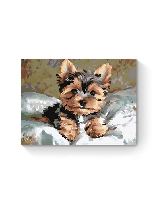Картина по номерам на подрамнике «Йорк щенок» 25x20 см