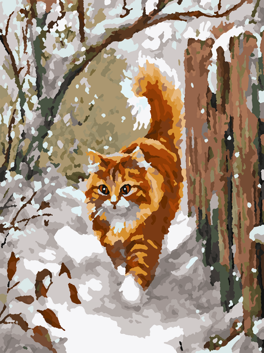 Картина по номерам без подрамника «Рыжий кот» 25x20 см