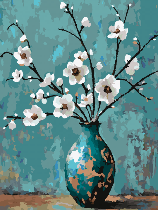 Картина по номерам без подрамника «Ветка миндаля» 25x20 см