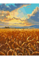 Картина по номерам без подрамника «Поле пшеницы» 25x20 см