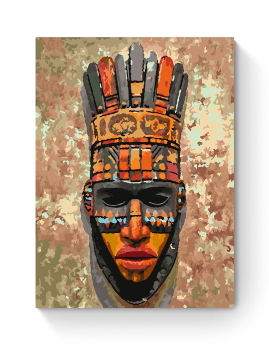 Картина по номерам на подрамнике «Маска Африки» 25x20 см