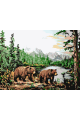 Картина по номерам без подрамника «Мишки в лесу» 35x25 см