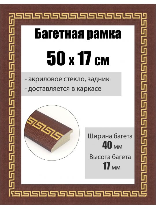 Рамка багетная для картин со стеклом 50 x 17 см, РБ-273