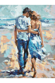 Картина по номерам без подрамника «Пара у моря» 70x50 см