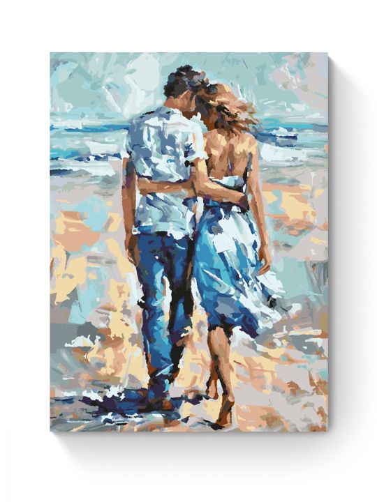 Картина по номерам на подрамнике «Пара у моря» 70x50 см