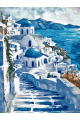 Картина по номерам на подрамнике «Санторини» 70x50 см