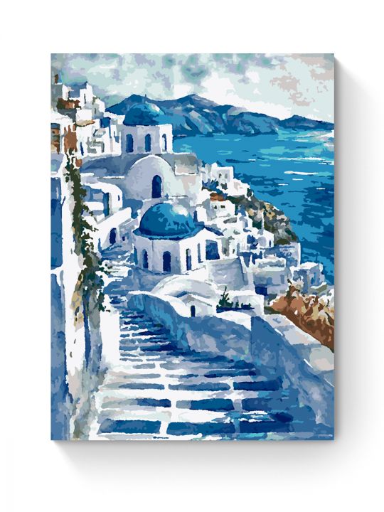 Картина по номерам на подрамнике «Санторини» 70x50 см