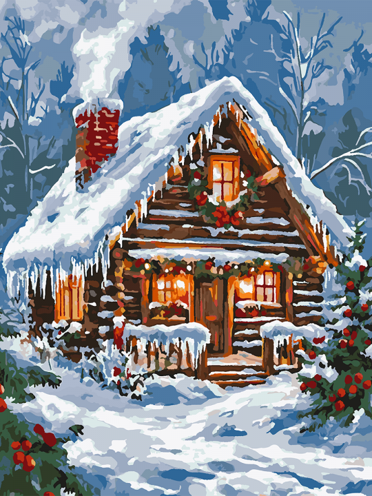 Картина по номерам без подрамника «Сказочный дом» 130x100 см