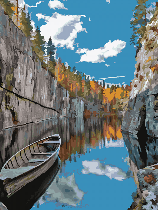 Картина по номерам без подрамника «Рускеала» 130x100 см