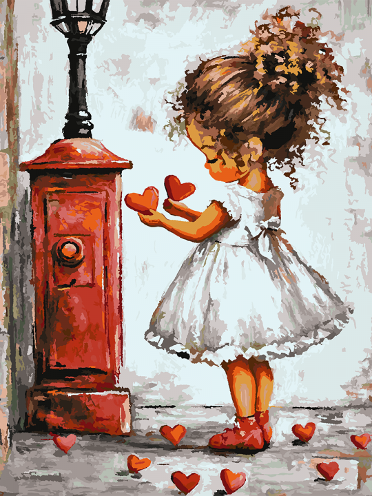 Картина по номерам без подрамника «Валентинка» 130x100 см