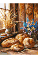 Картина по номерам без подрамника «Домашний хлеб» 90x70 см