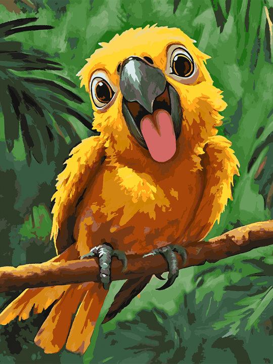 Картина по номерам без подрамника «Попугайчик» 130x100 см