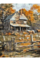 Картина по номерам без подрамника «Сельский дом» 90x70 см