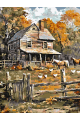 Картина по номерам без подрамника «Сельский дом» 130x100 см
