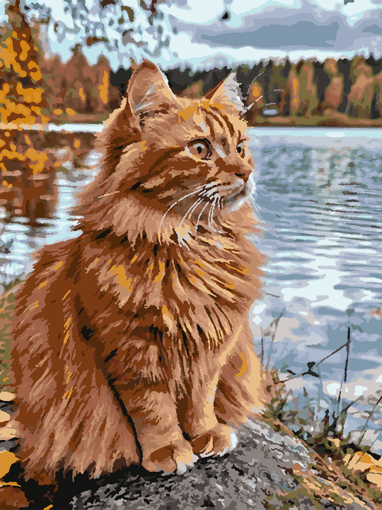 Картина по номерам без подрамника «Рыжий кот» 90x70 см