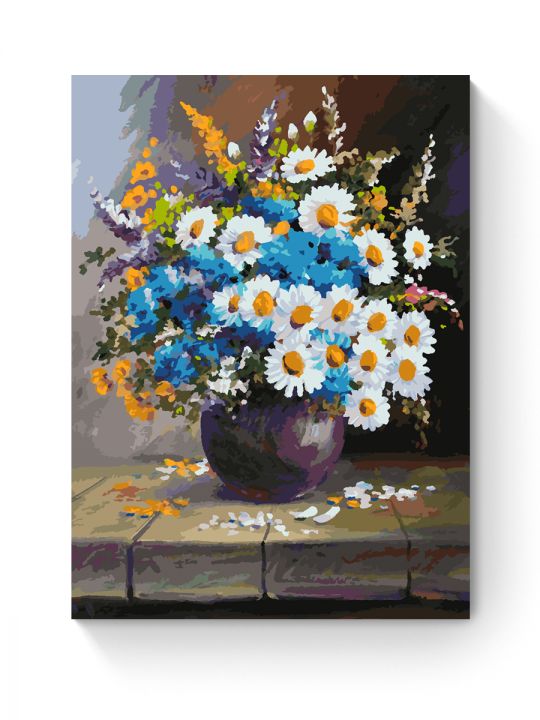 Картина по номерам на подрамнике «Полевые цветы» 90x70 см