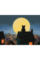 Картина по номерам без подрамника «Лунный кот» 90x70 см