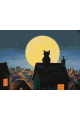 Картина по номерам без подрамника «Лунный кот» 130x100 см