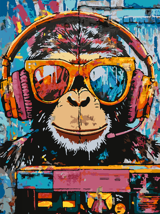 Картина по номерам без подрамника «Обезьяна» 70x50 см