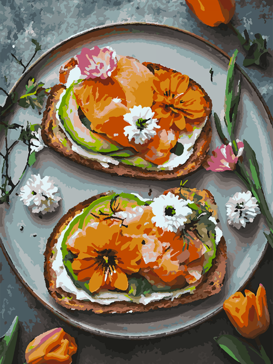 Картина по номерам без подрамника «Брускетты» 70x50 см