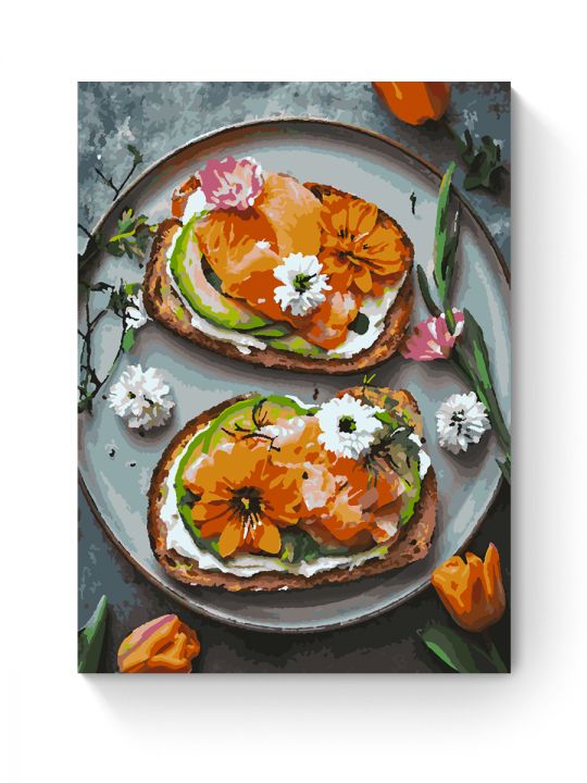 Картина по номерам на подрамнике «Брускетты» 70x50 см