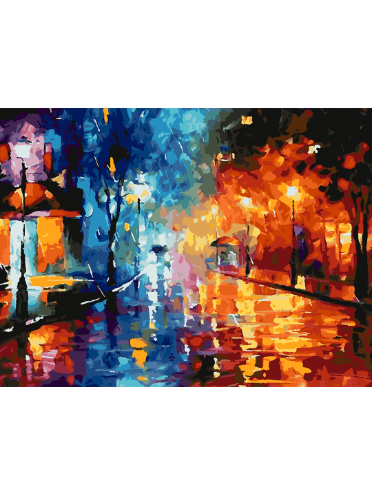 Картина по номерам без подрамника «Ночь в городе» 70x50 см