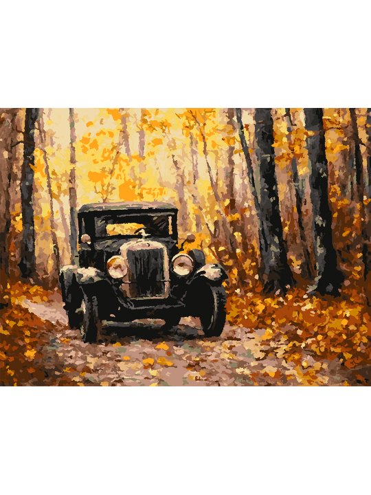 Картина по номерам без подрамника «Ретро авто» 70x50 см