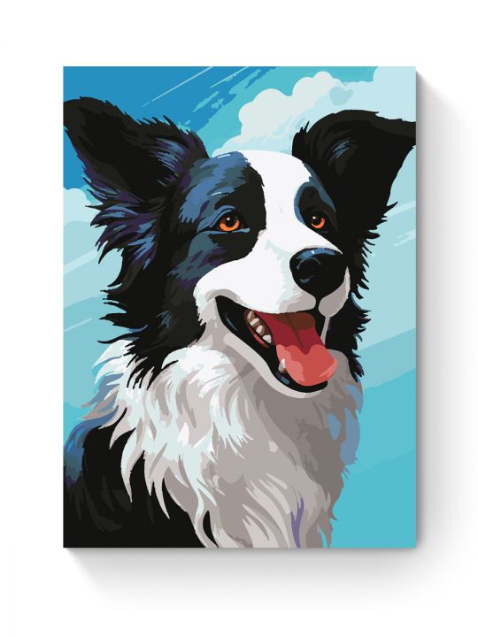 Картина по номерам на подрамнике «Бордер-колли» 70x50 см
