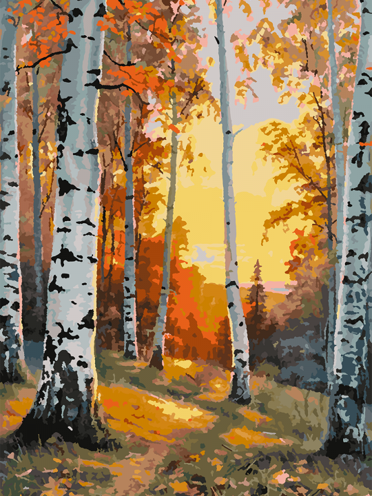 Картина по номерам без подрамника «Осенний лес» 70x50 см