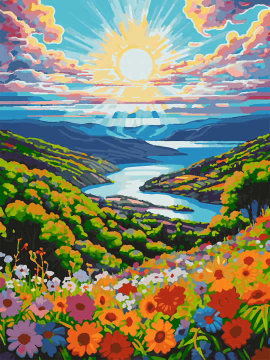 Картина по номерам без подрамника «Сказочный вид» 70x50 см