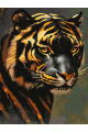 Картина по номерам на подрамнике «Золотой тигр» 70x50 см