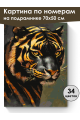 Картина по номерам на подрамнике «Золотой тигр» 70x50 см
