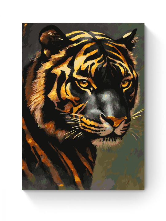 Картина по номерам на подрамнике «Золотой тигр» 70x50 см