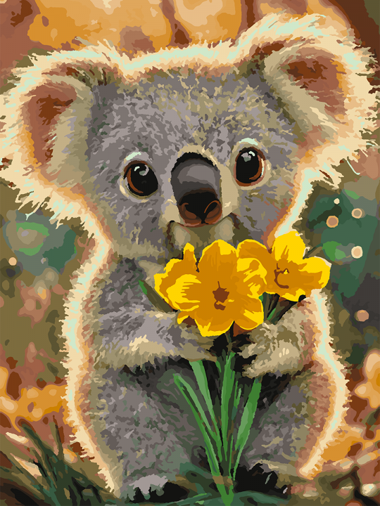 Картина по номерам без подрамника «Крошка-Коала» 70x50 см