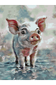 Картина по номерам без подрамника «Хрюшка» 70x50 см