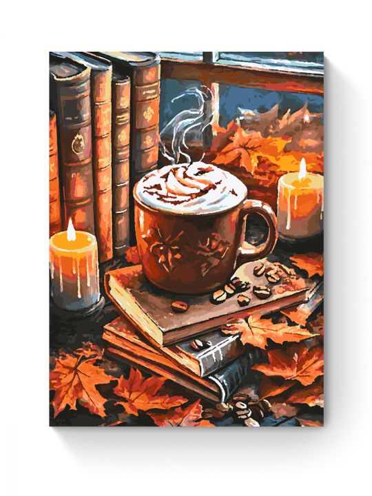 Картина по номерам на подрамнике «Уютная осень» 70x50 см