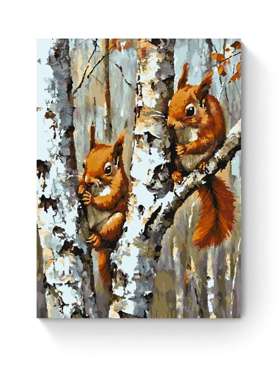 Картина по номерам на подрамнике «Белочки» 70x50 см