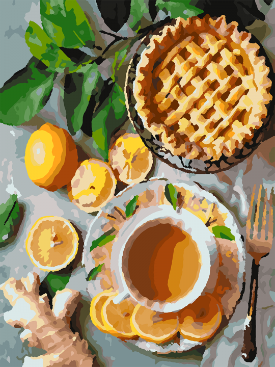 Картина по номерам без подрамника «Лимонный вкус» 25x20 см