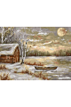 Картина по номерам на подрамнике «Домик у реки» 70x50 см